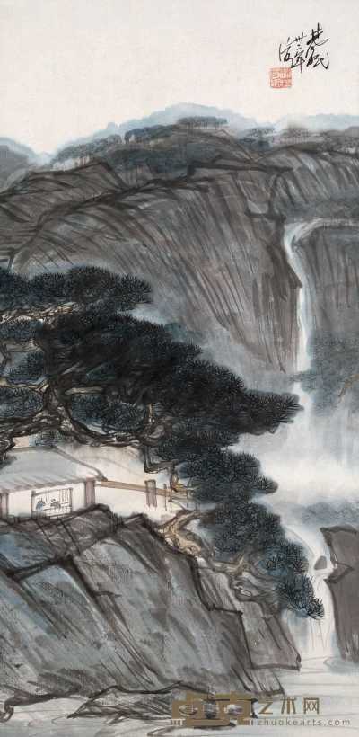 林风眠 1943年作 松风论话图 立轴 75×36.5cm